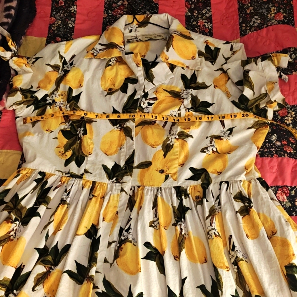 Fit and flare lemon dress